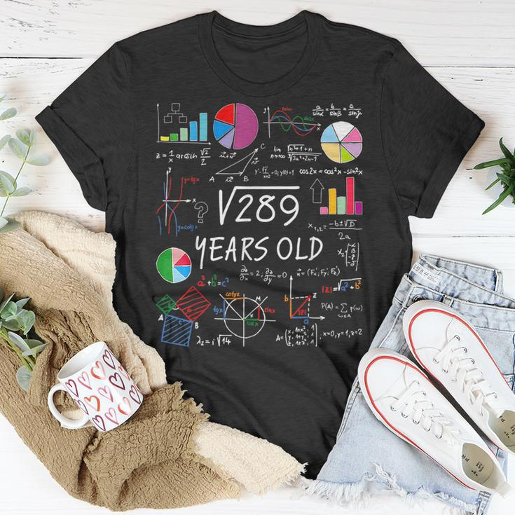 Square Root Of 289 17Th Birthday 17 Year Old Math Nerd Math Funny Gifts Unisex T-Shirt Unique Gifts
