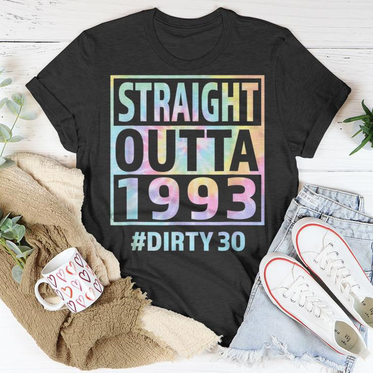 Straight Outta 1993 Dirty Thirty Funny 30Th Birthday Tie Dye Unisex T-Shirt Unique Gifts