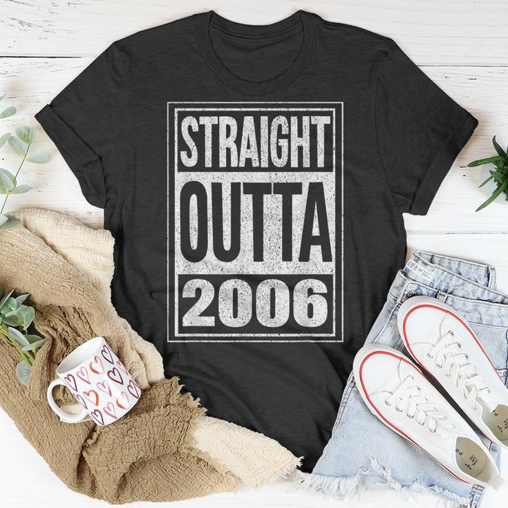 Straight Outta 2006 Funny 14Th Birthday Celebration Apparel Unisex T-Shirt Unique Gifts