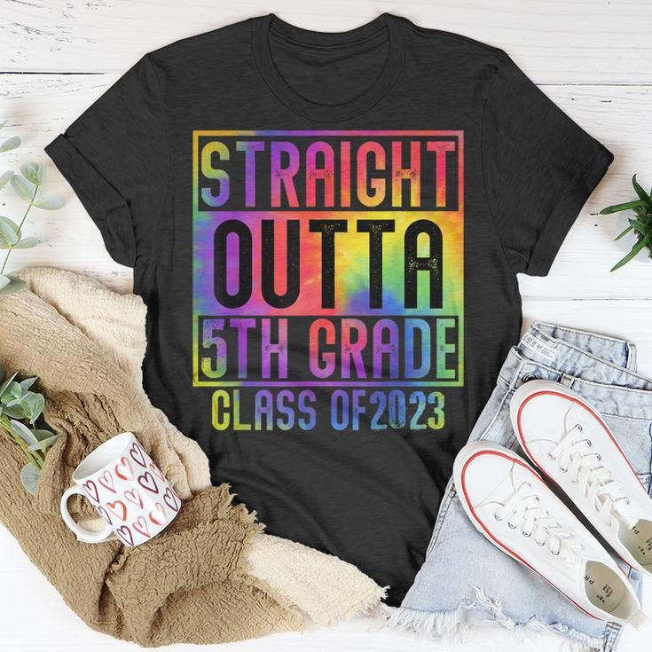 Straight Outta 5Th Grade Class Of 2023 Graduation Tie Dye Unisex T-Shirt Unique Gifts