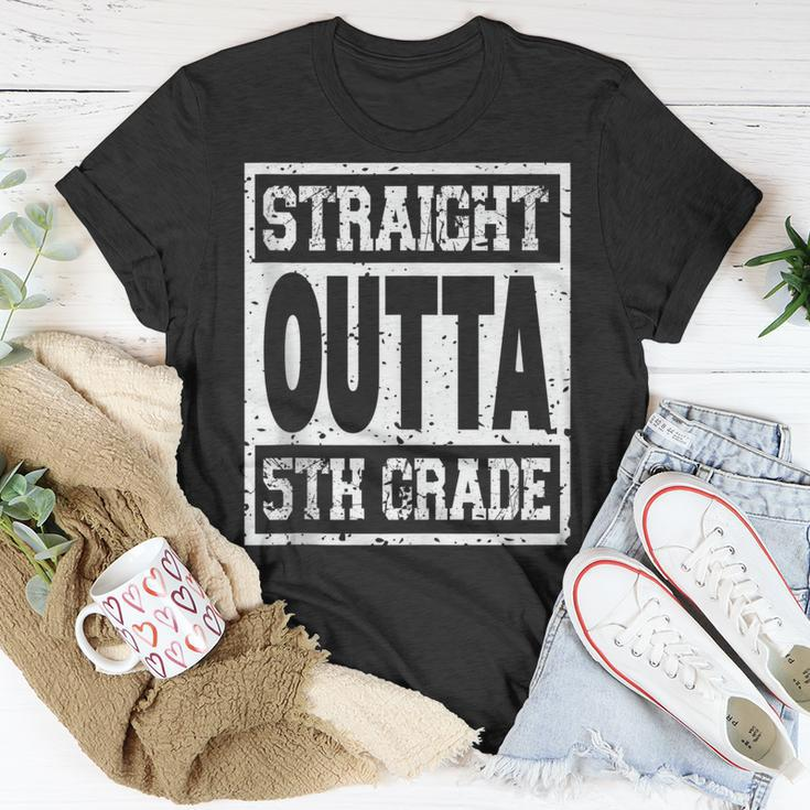 Straight Outta 5Th Grade Graduation For Fifth Grader Student Unisex T-Shirt Unique Gifts