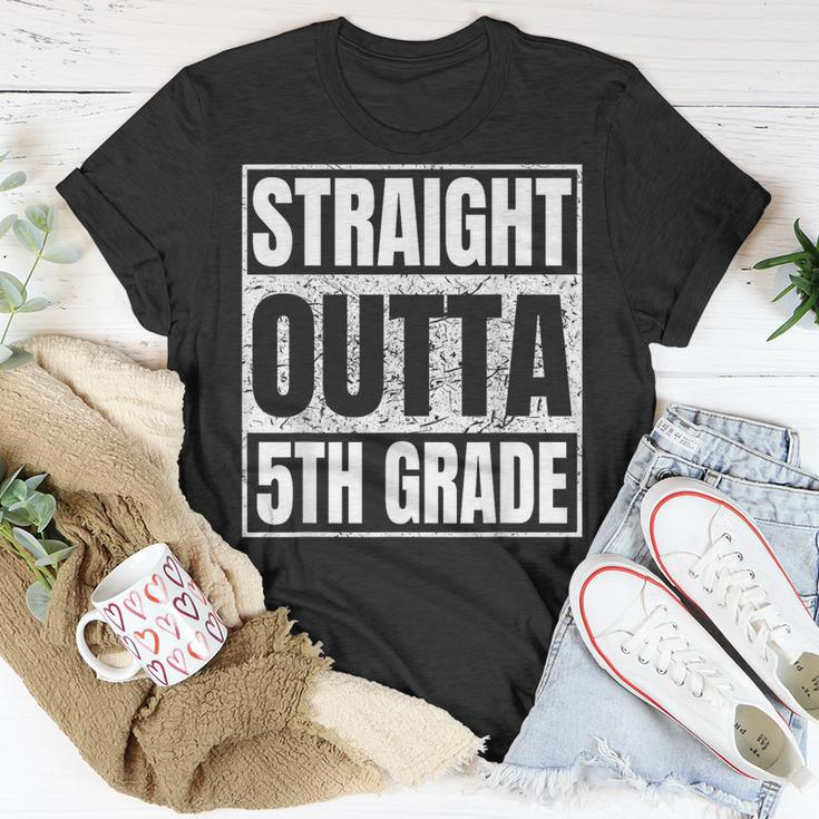 Straight Outta 5Th Grade Graduation Gifts 2023 Fifth Grade Unisex T-Shirt Unique Gifts