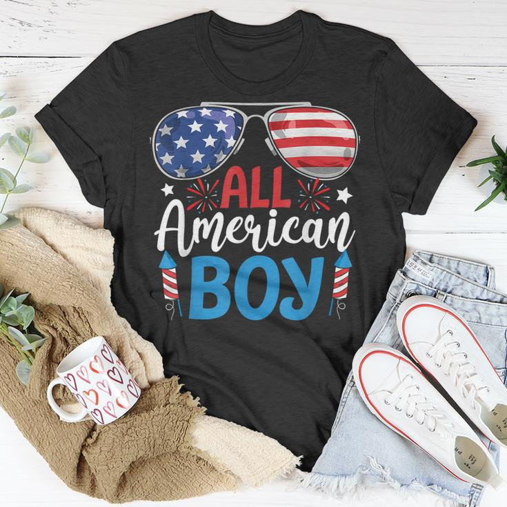Sunglasses Stars Stripes All American Boy Freedom Usa Unisex T-Shirt Unique Gifts