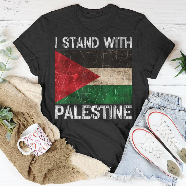 Support I Stand With Palestine Free Palestine Flag Arabic T-Shirt Funny Gifts