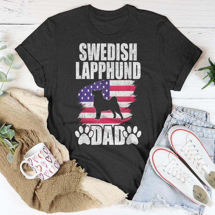 Swedish Lapphund Dad Dog Lover American Us Flag T-Shirt Unique Gifts