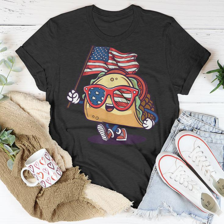 Taco Sunglasses American Flag Usa Funny 4Th Of July Gifts Unisex T-Shirt Unique Gifts