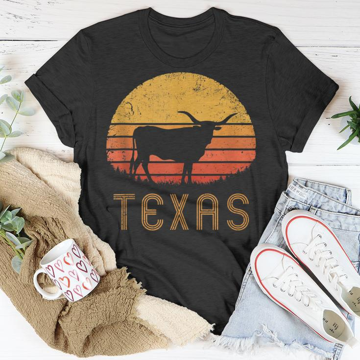 Texas Retro Longhorn Cattle Vintage Texan Cow Herd Lone Star T-Shirt Unique Gifts