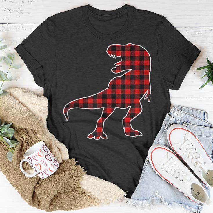 Th Dinosaur Red Buffalo Plaid Costume Dinosaur Lover Gift Gifts For Buffalo Lovers Funny Gifts Unisex T-Shirt Unique Gifts