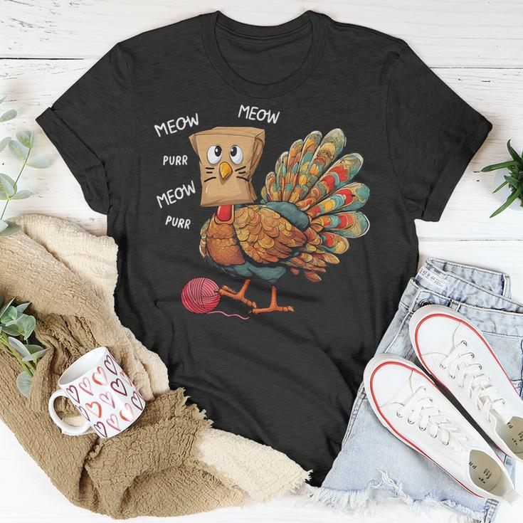 Thanksgiving Turkey Meow I'm A Cat Thanksgiving T-Shirt Funny Gifts