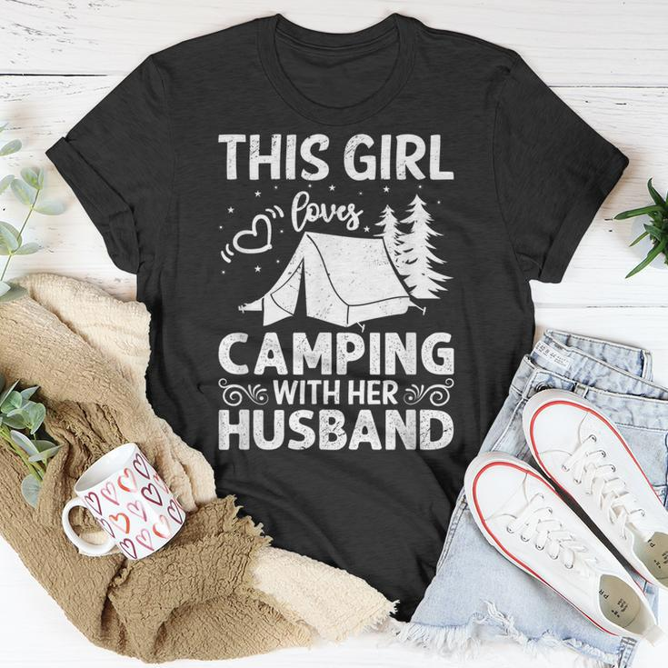 This Girl Loves Camping With Her Husband Outdoor Travel Unisex T-Shirt Unique Gifts