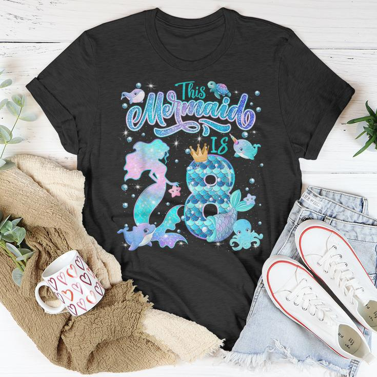 This Mermaid Birthday Girl 8 Year Old 8Th Birthday Mermaid Unisex T-Shirt Unique Gifts