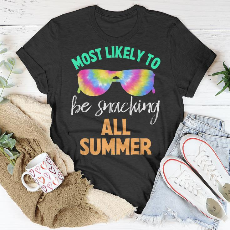 Tie Dye Most Likely To Be Snacking All Summer Unisex T-Shirt Unique Gifts