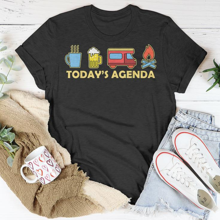Today's Agenda Camping Lover Tent Bbq Travelling Picnicking T-Shirt Unique Gifts