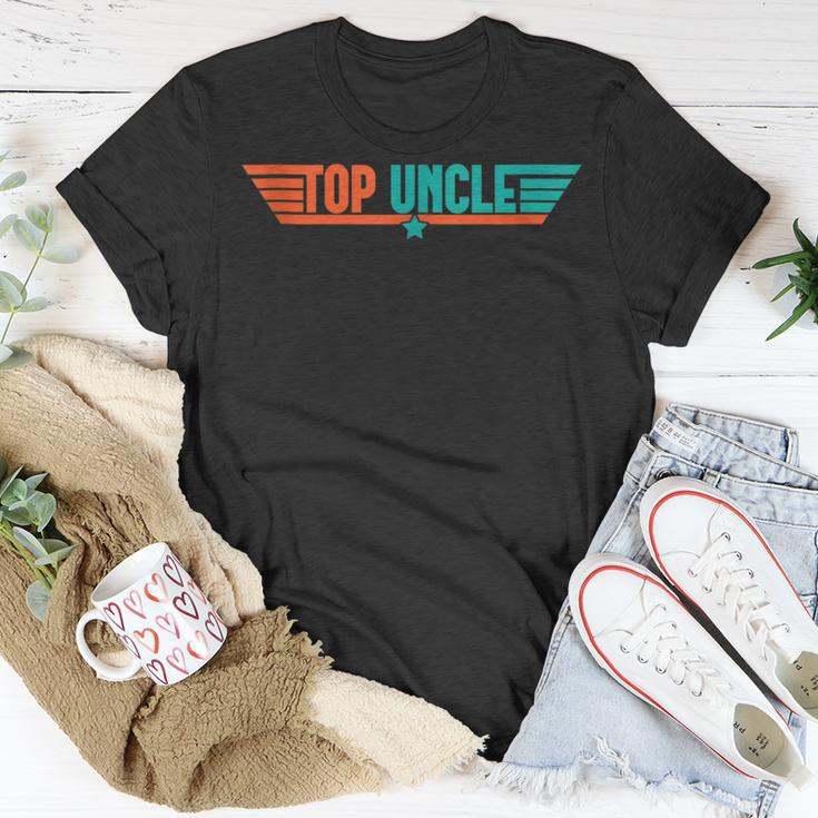 Top Uncle Worlds Best Uncle Vintage 80S 1980S Fathers Day Unisex T-Shirt Unique Gifts