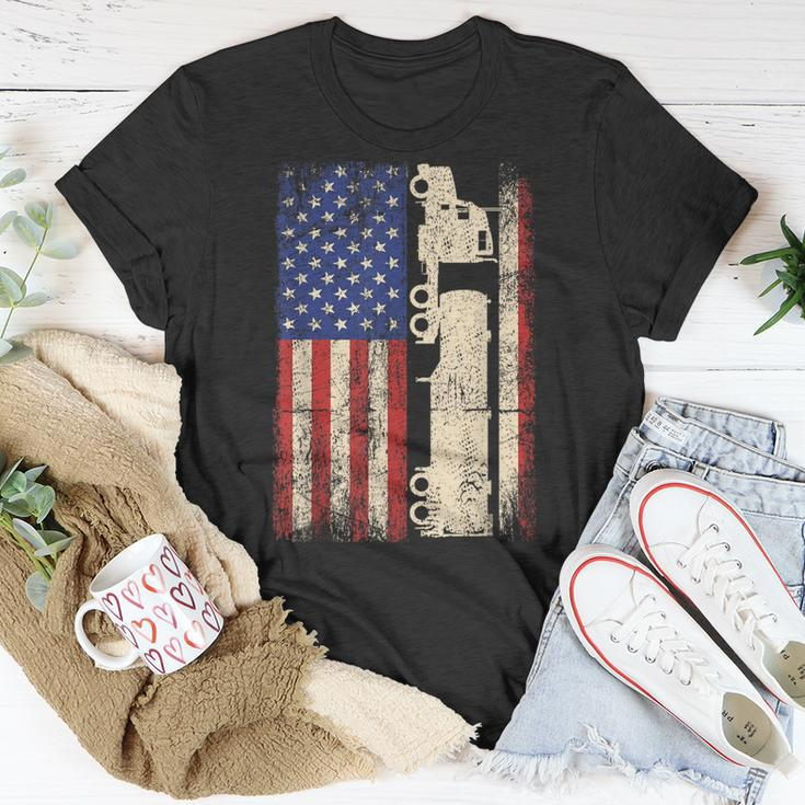 Truck Driver Usa American Flag Patriotic Trucker Men T-Shirt Personalized Gifts