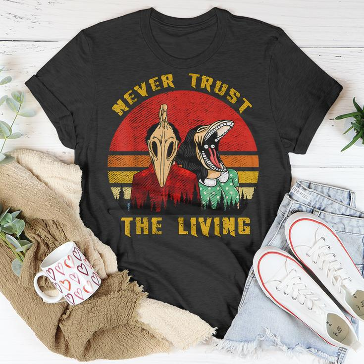 Never Trust The Living Retro Vintage Creepy Goth Grunge Emo Creepy T-Shirt Unique Gifts