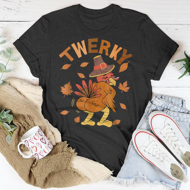 Twerky Thanksgiving Turkey Butt Twerk Dance Pun 2023 T-Shirt Funny Gifts