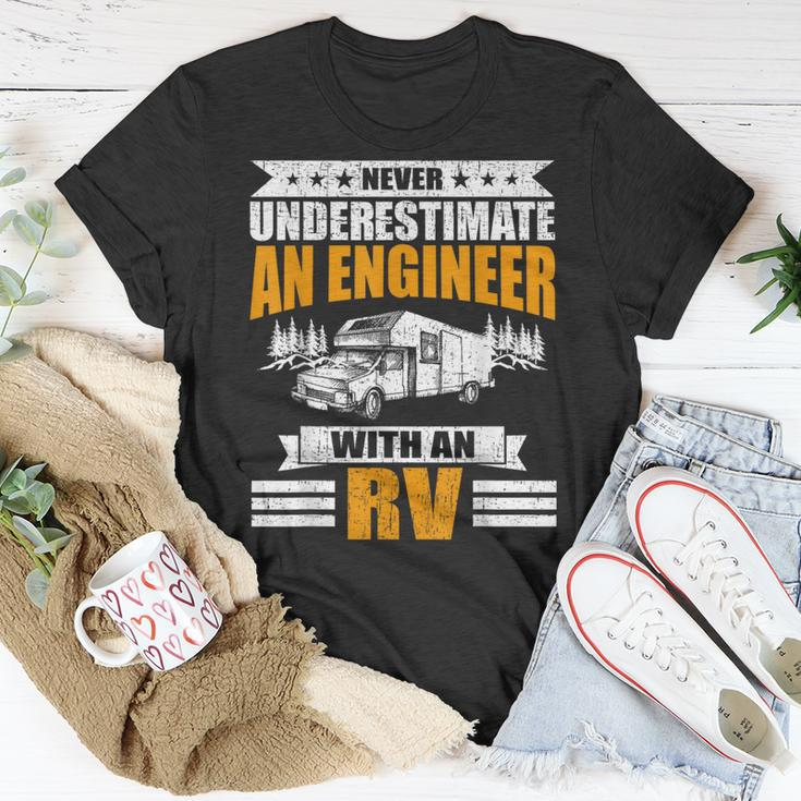 Never Underestimate An Engineer With An Rv Camping T-Shirt Unique Gifts