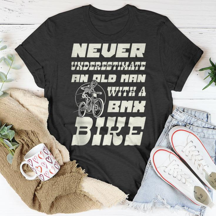 Never Underestimate An Old Man With A Bmx Bike Cyclist T-Shirt Unique Gifts