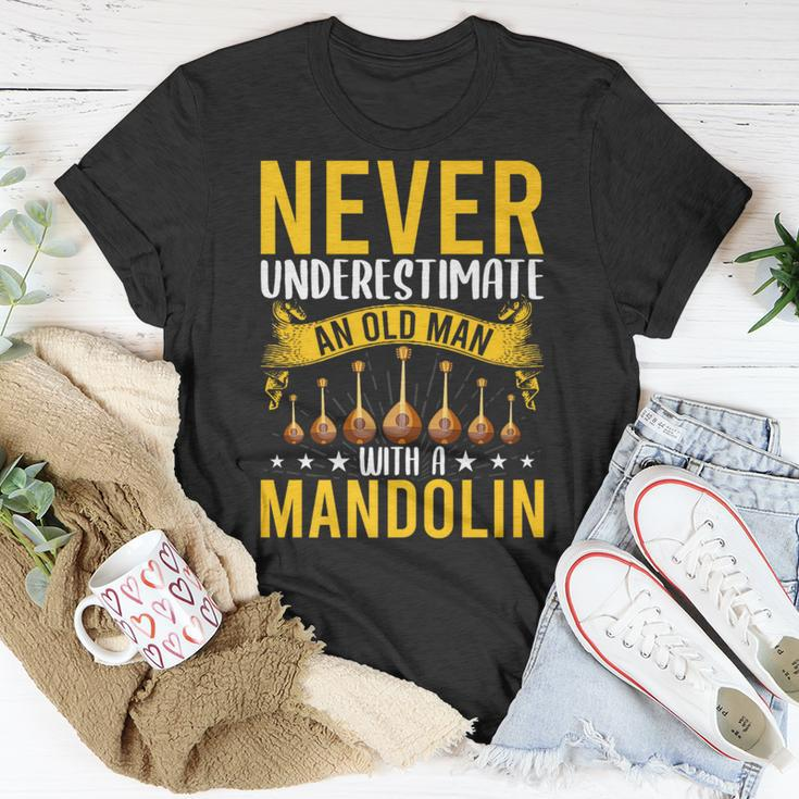 Never Underestimate An Old Man With A Mandolin T-Shirt Unique Gifts