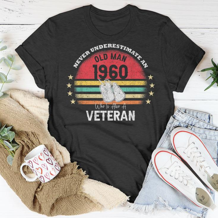 Never Underestimate An Old Man Veteran 1960 Birthday Vintage T-Shirt Personalized Gifts