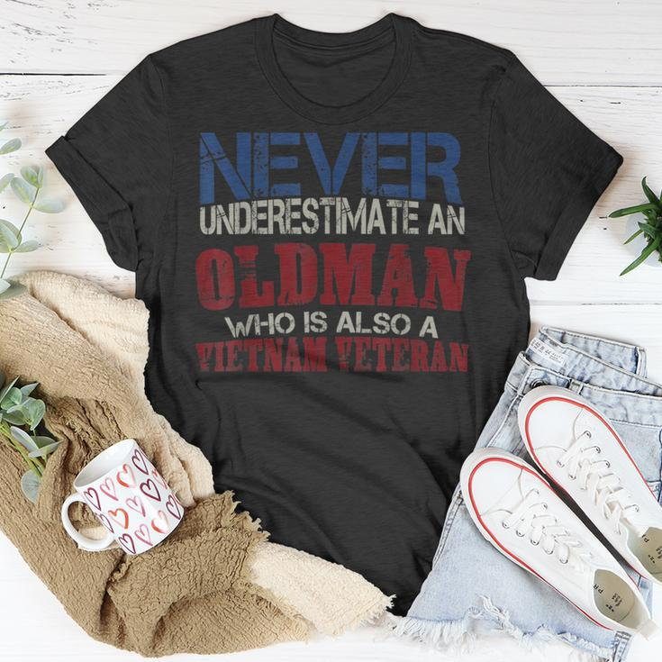 Never Underestimate An Oldman Who Is Also A Vietnam Veteran T-Shirt Funny Gifts
