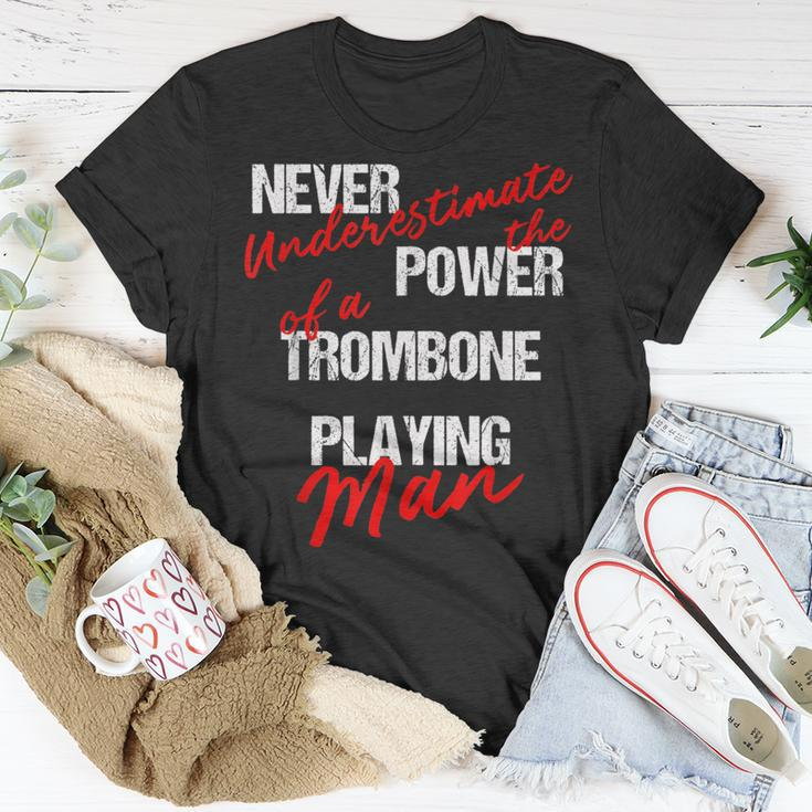 Never Underestimate The Power Of A Trombone Playing Man T-Shirt Unique Gifts