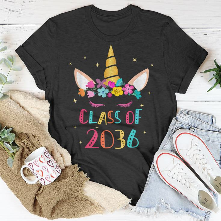 Unicorn Class Of 2036 Kindergarten Grow With Me Graduation Unisex T-Shirt Unique Gifts