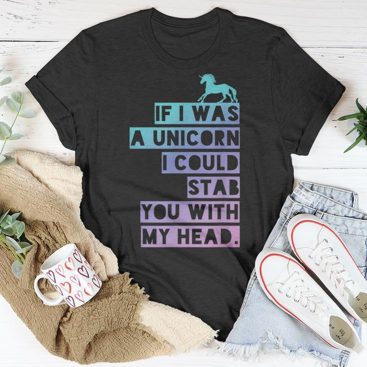 If I Was A Unicorn I Could Stab You Emo T-Shirt Unique Gifts