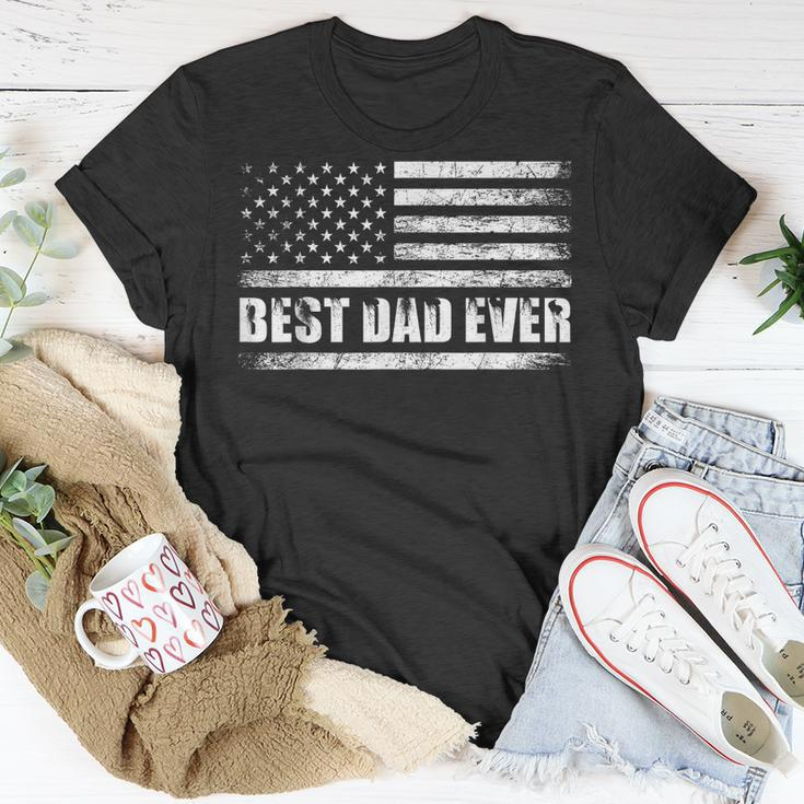Usa Flag Best Dad Ever Daddy Fathers Day Dad Gifts Unisex T-Shirt Unique Gifts
