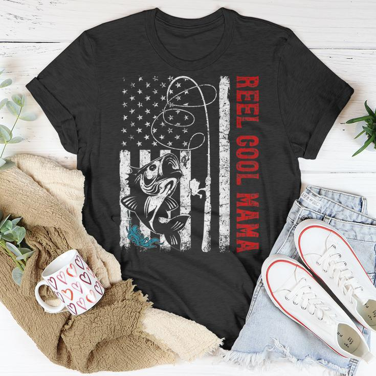 Usa Flag Reel Cool Mama Fishing Fisher Fisherman Gift For Women Unisex T-Shirt Unique Gifts