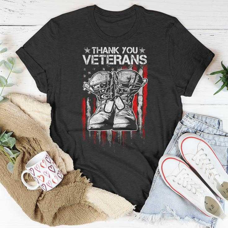 Veteran Vets Thank You Veterans Shirts Veteran Day Boots Usa Flag Dad 346 Veterans Unisex T-Shirt Unique Gifts