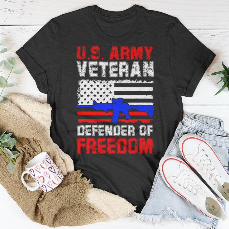 Veteran Vets Us Army Veteran Defender Of Freedom Fathers Veterans Day 4 Veterans Unisex T-Shirt Unique Gifts