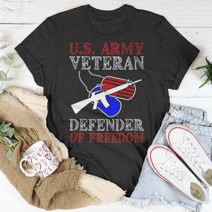 Veteran Vets Us Army Veteran Defender Of Freedom Fathers Veterans Day 5 Veterans Unisex T-Shirt Unique Gifts