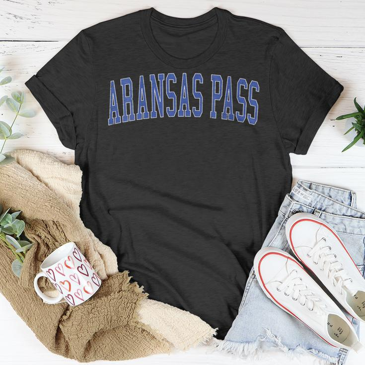 Vintage Aransas Pass Tx Distressed Blue Varsity Style T-Shirt Unique Gifts