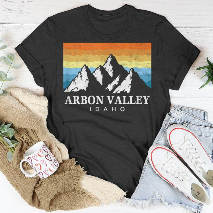 Vintage Arbon Valley Idaho Mountain Hiking Souvenir Print T-Shirt Unique Gifts