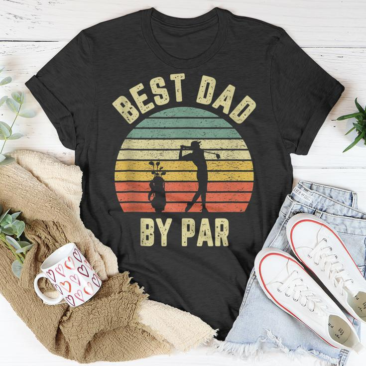 Vintage Best Dad By Par Fathers Day Golfing Unisex T-Shirt Unique Gifts