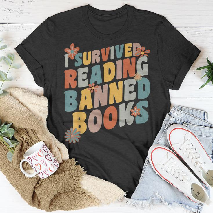 Vintage Book Lover I Survived Reading Banned Books Unisex T-Shirt Unique Gifts