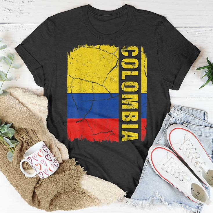 Vintage Colombian Flag Colombia Pride Roots Heritage Gift Unisex T-Shirt Unique Gifts