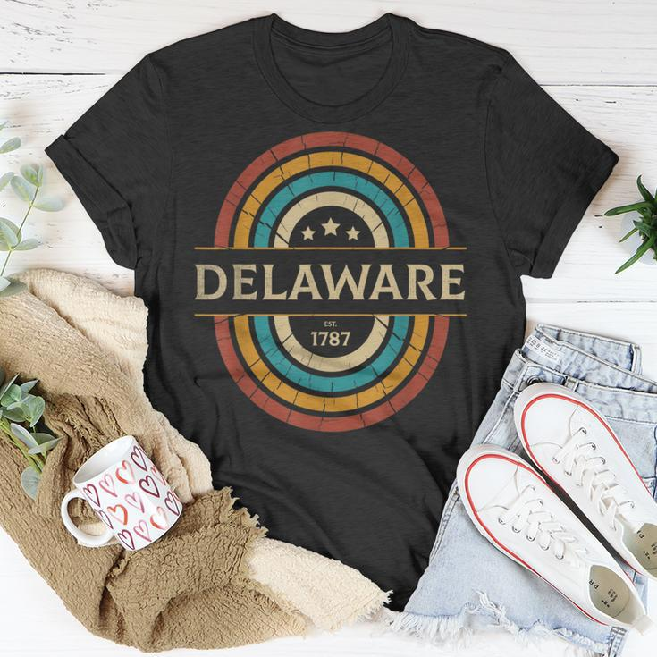 Vintage Delaware Home State Stars De Pride 70S Style Unisex T-Shirt Unique Gifts