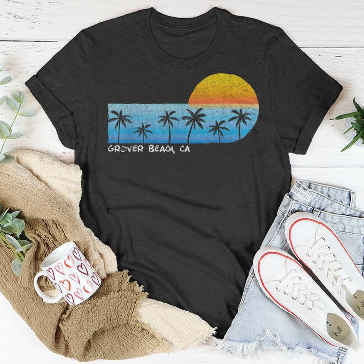 Vintage Grover Beach Ca Palm Trees & Sunset Beach T-Shirt Unique Gifts