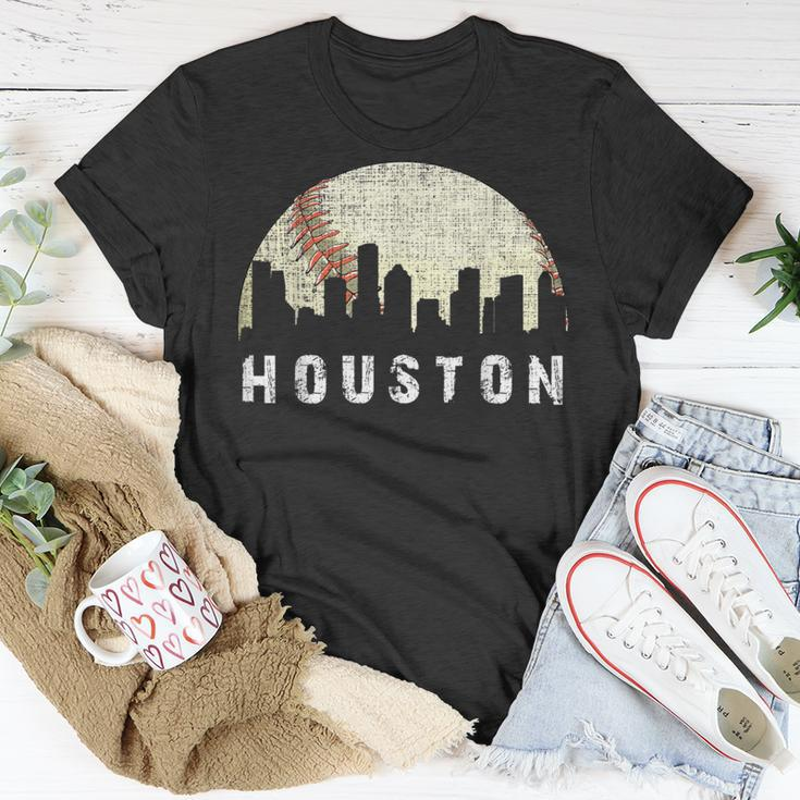 Vintage Houston Skyline City Baseball Met At Gameday T-Shirt Unique Gifts