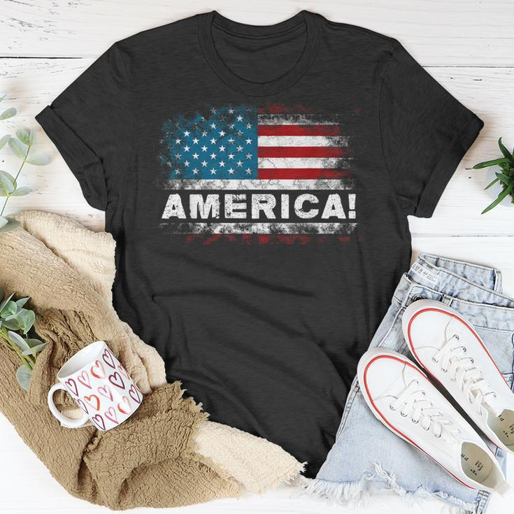 Vintage Merica 4Th Of July Usa Flag Patriotic American Mens Unisex T-Shirt Unique Gifts