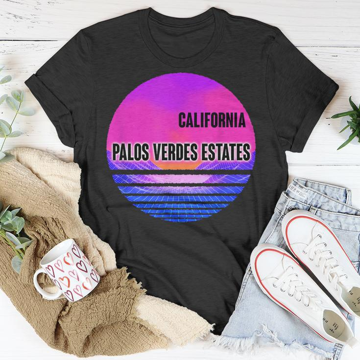 Vintage Palos Verdes Estates Vaporwave California T-Shirt Unique Gifts