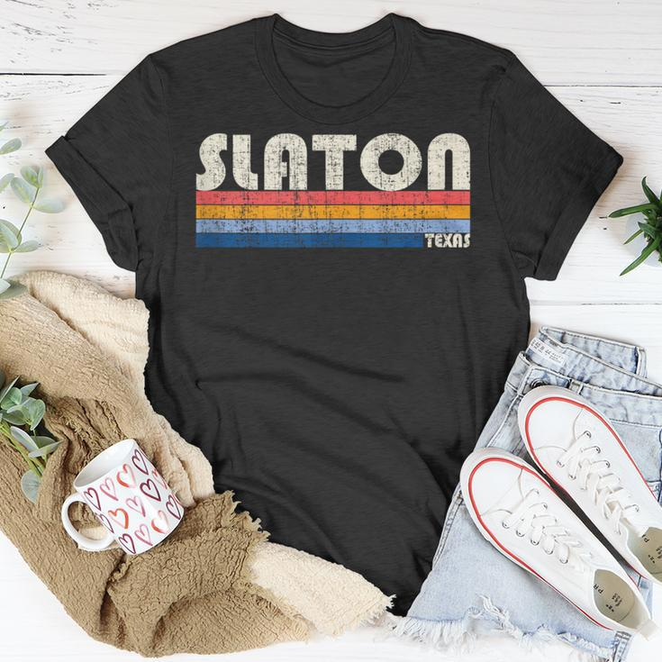 Vintage Retro 70S 80S Style Hometown Of Slaton Tx T-Shirt Unique Gifts