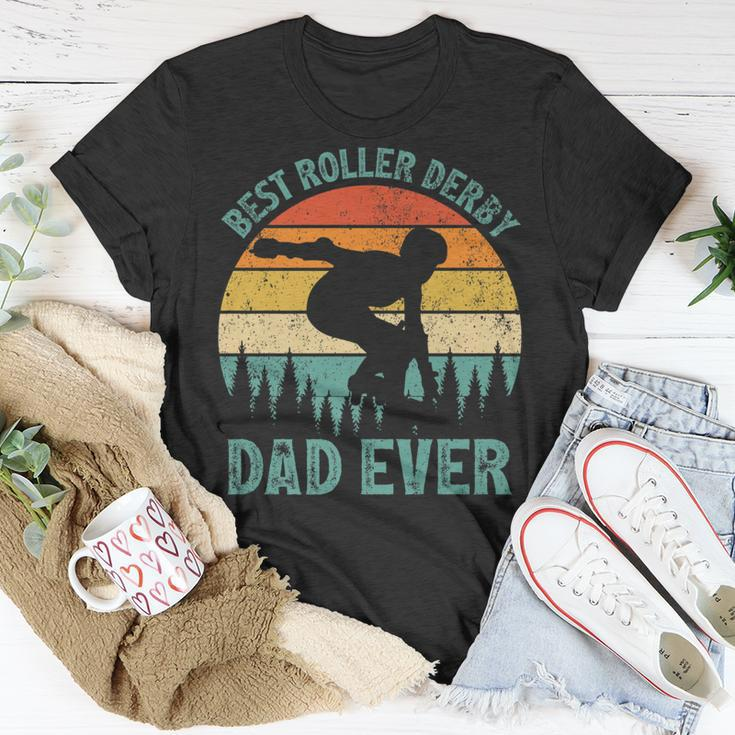 Vintage Retro Best Roller Derby Dad Ever Fathers Day Gift For Women Unisex T-Shirt Unique Gifts