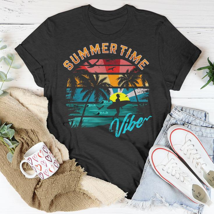Vintage Summer Vibes Retro Summertime Design Summer Funny Gifts Unisex T-Shirt Unique Gifts