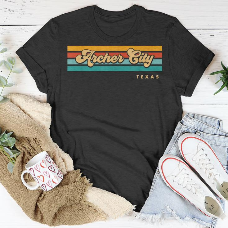 Vintage Sunset Stripes Archer City Texas T-Shirt Unique Gifts