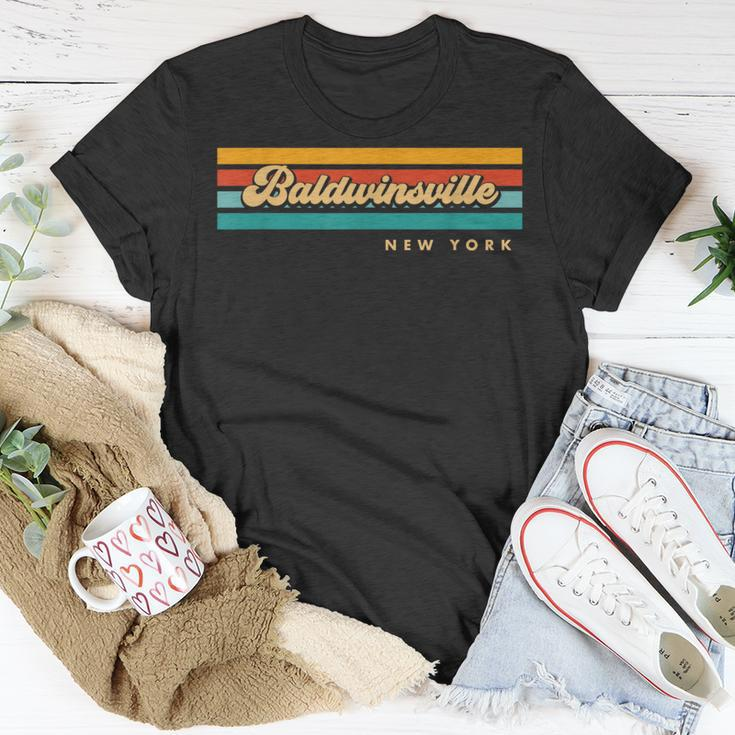 Vintage Sunset Stripes Baldwinsville New York T-Shirt Unique Gifts