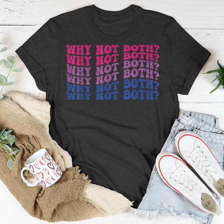 Vintage Why Not Both Funny Gay Bisexual Bi Flag Pride Unisex T-Shirt Unique Gifts